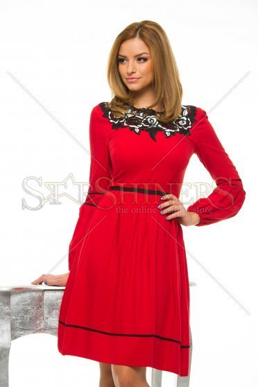 Rochie LaDonna Cleavage Roses Red – Rochii –