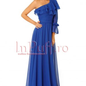 Rochie de seara lunga albastra din voal - ROCHII -